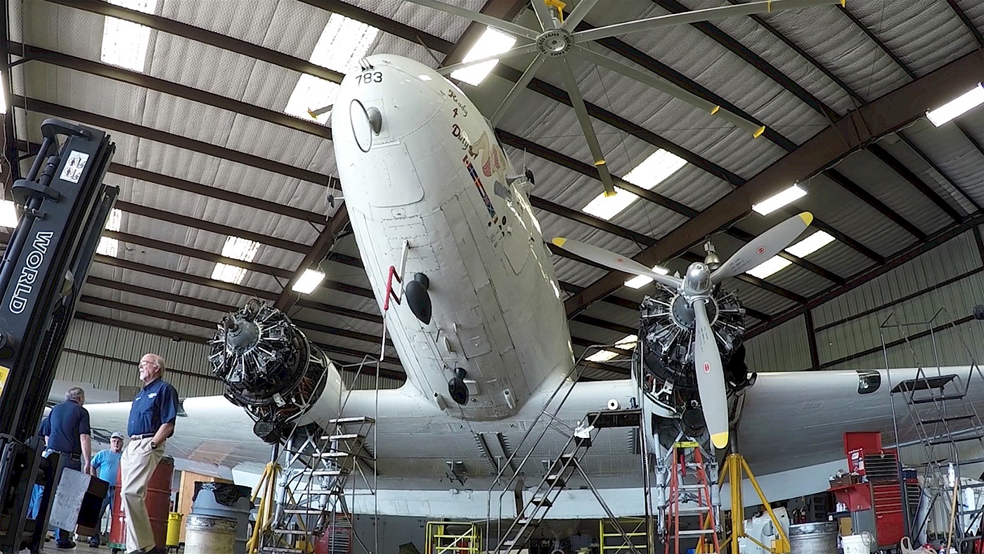 DC-3 - 'Ready 4 Duty' getting some maintenance.